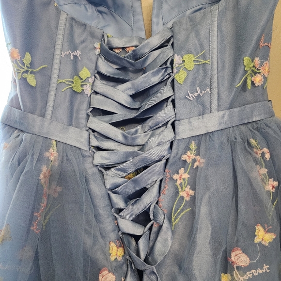 Wchecalino Women's Short Homecoming Dresses 2024 Flower Embroidery Tulle Prom Dr - Picture 3 of 9